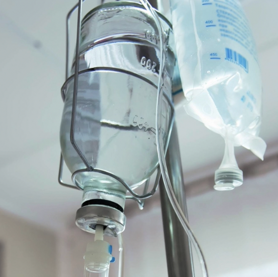 IV drip bags in clinic